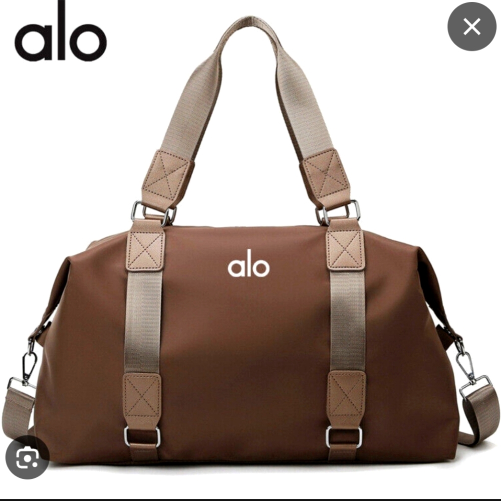 Alo Yoga Gym Travel Duffle Tote Bag Oversized In Brown